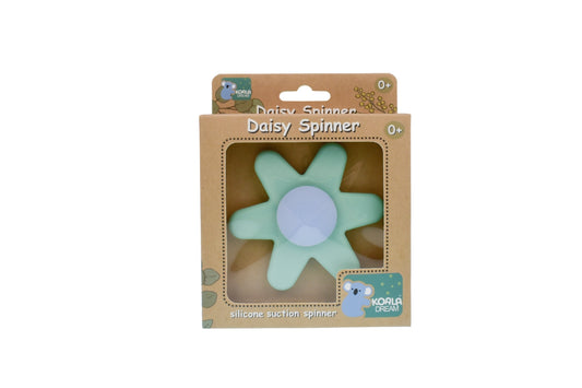 Silicone Daisy Spinner | Green Suction Toy for Playtime Fun