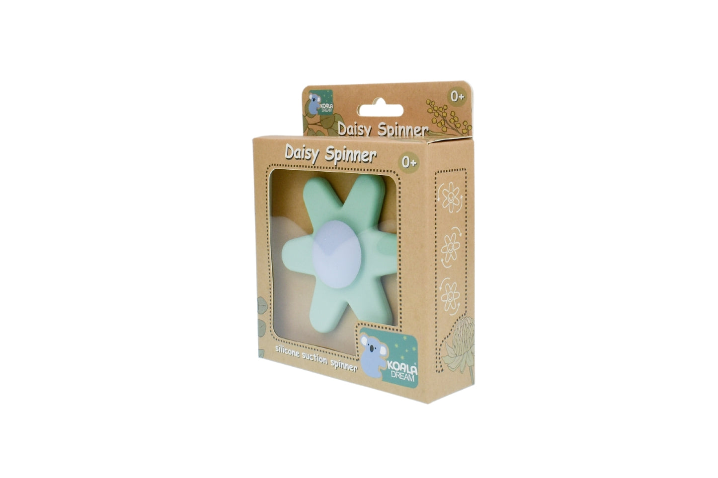 Silicone Daisy Spinner | Green Suction Toy for Playtime Fun