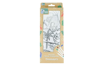 Reusable Silicone Drawing Mat | Dinosaur Theme, Washable Colors