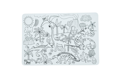 Reusable Silicone Drawing Mat | Dinosaur Theme, Washable Colors