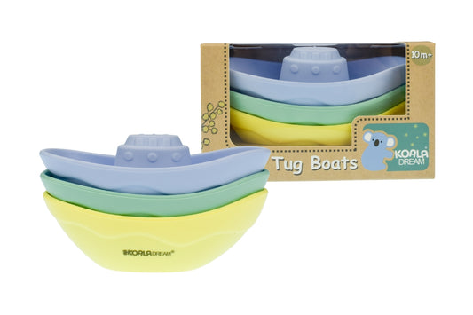 Silicone Bath Tug Boats | Colorful 3-Piece Set for Water Play