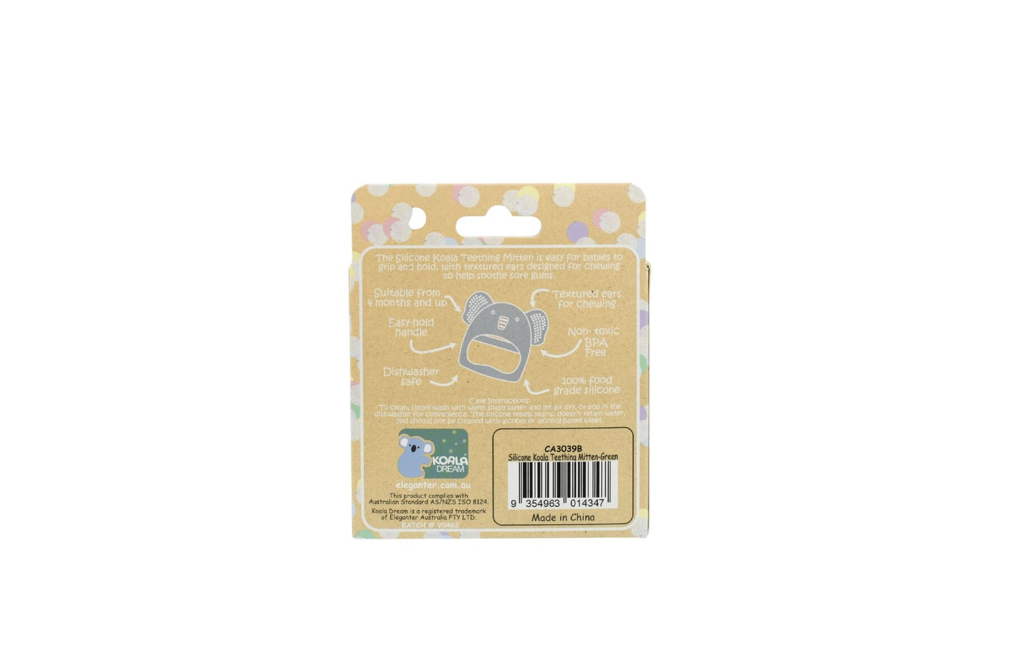 Silicone Koala Teething Mitten Blue