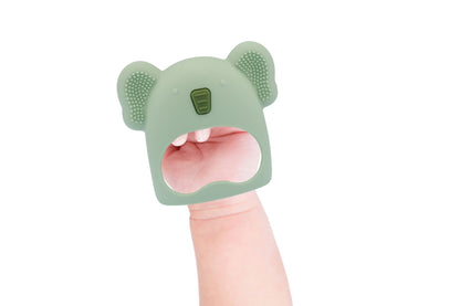 Silicone Koala Teething Mitten Green