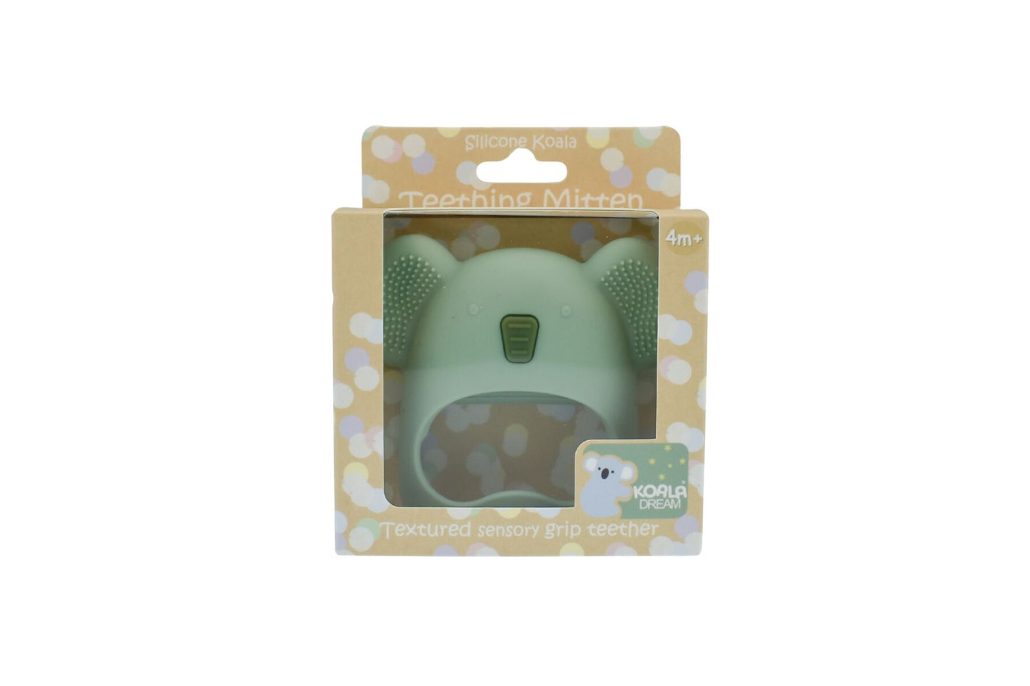 Silicone Koala Teething Mitten Green