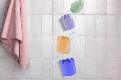 Silicone Castle Pour & Play 4 Piece Colourful Bath Toy Set