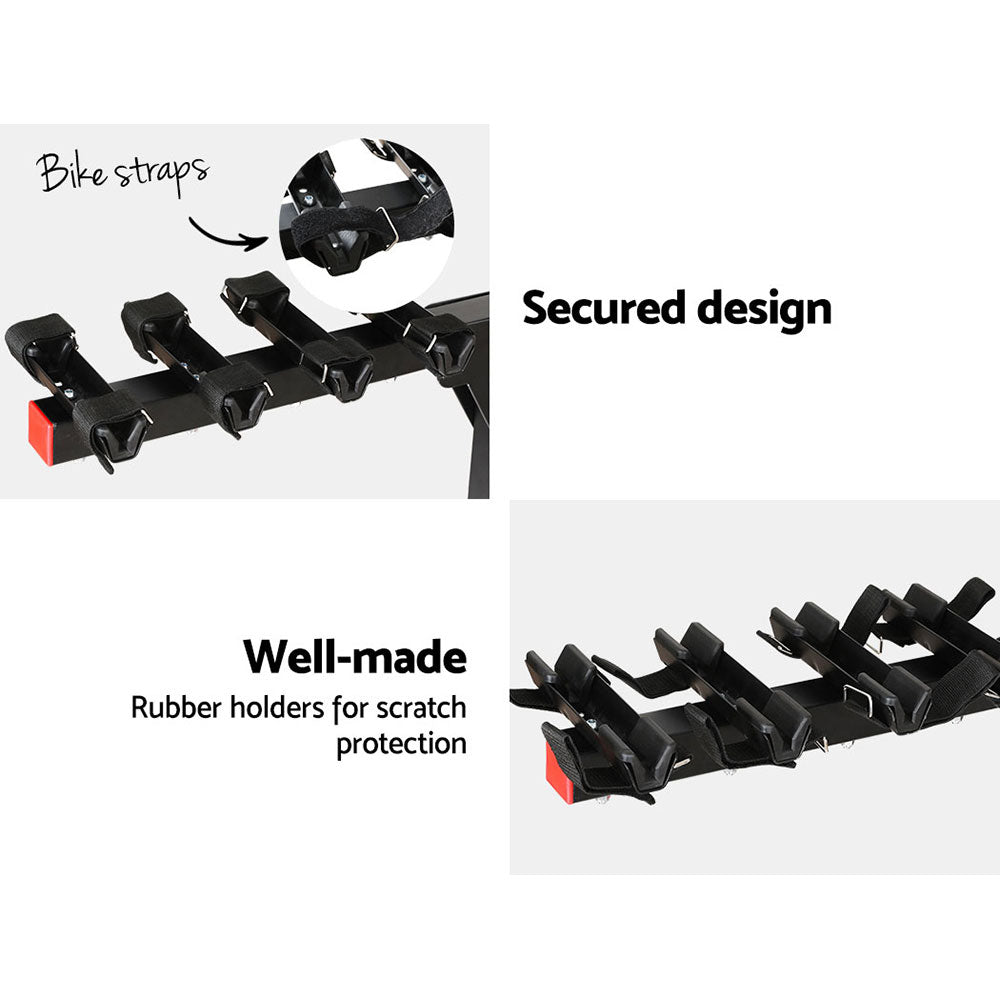 Giantz 4 Bicycle Bike Carrier Rack Car 2" Hitch Mount Foldable Black