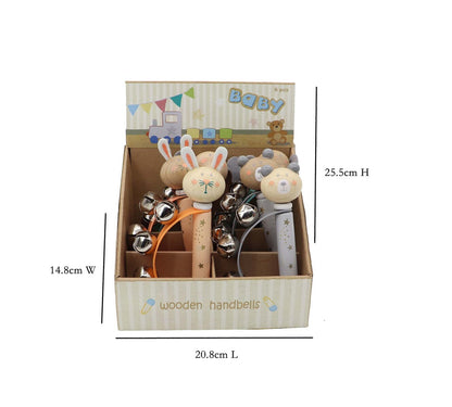 animal-themed handbell set featuring three musical instruments for sensory play and early music education.