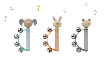 animal-shaped handbells promote calm play, featuring three unique designs for sensory exploration and musical.