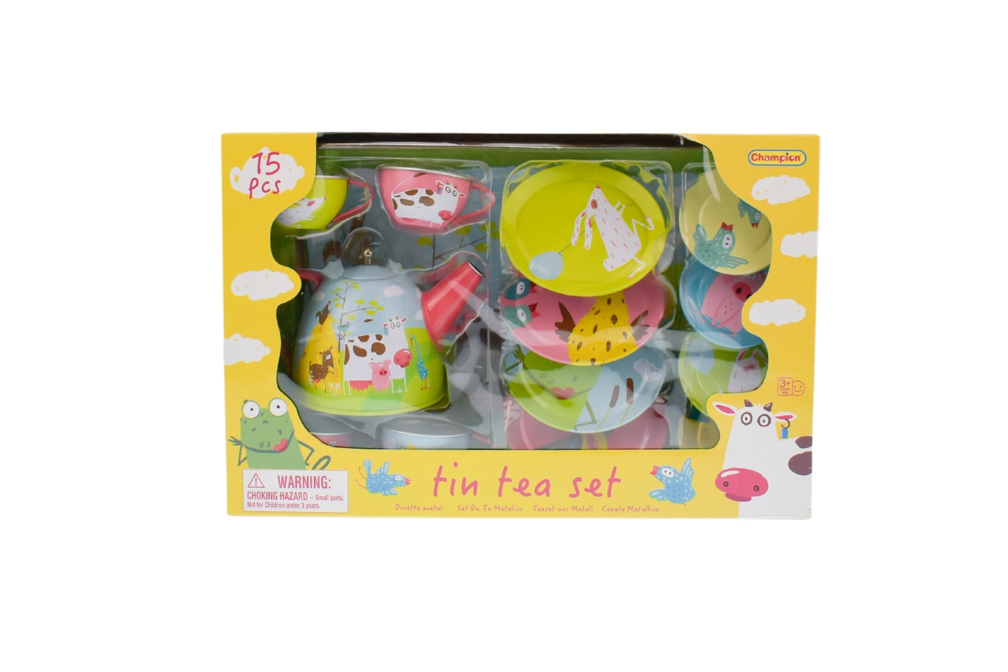 Farm Tin Tea Set | Colorful 15-Piece Farmyard Playset for Kids