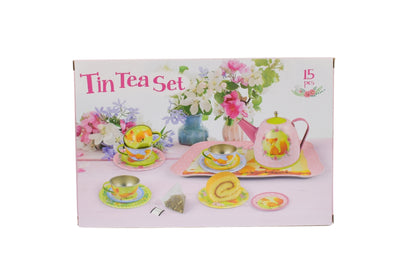 Woodland Fox Tin Tea Set | Pink 15-Piece Pretend Play Set