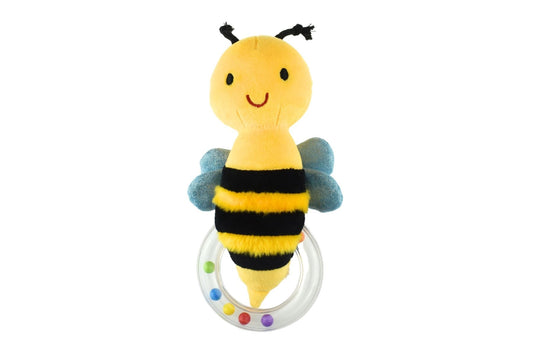 Koala Dream Hunny Bee Ring Rattle Plush Toy | Soft, sensory toy for babies at home.