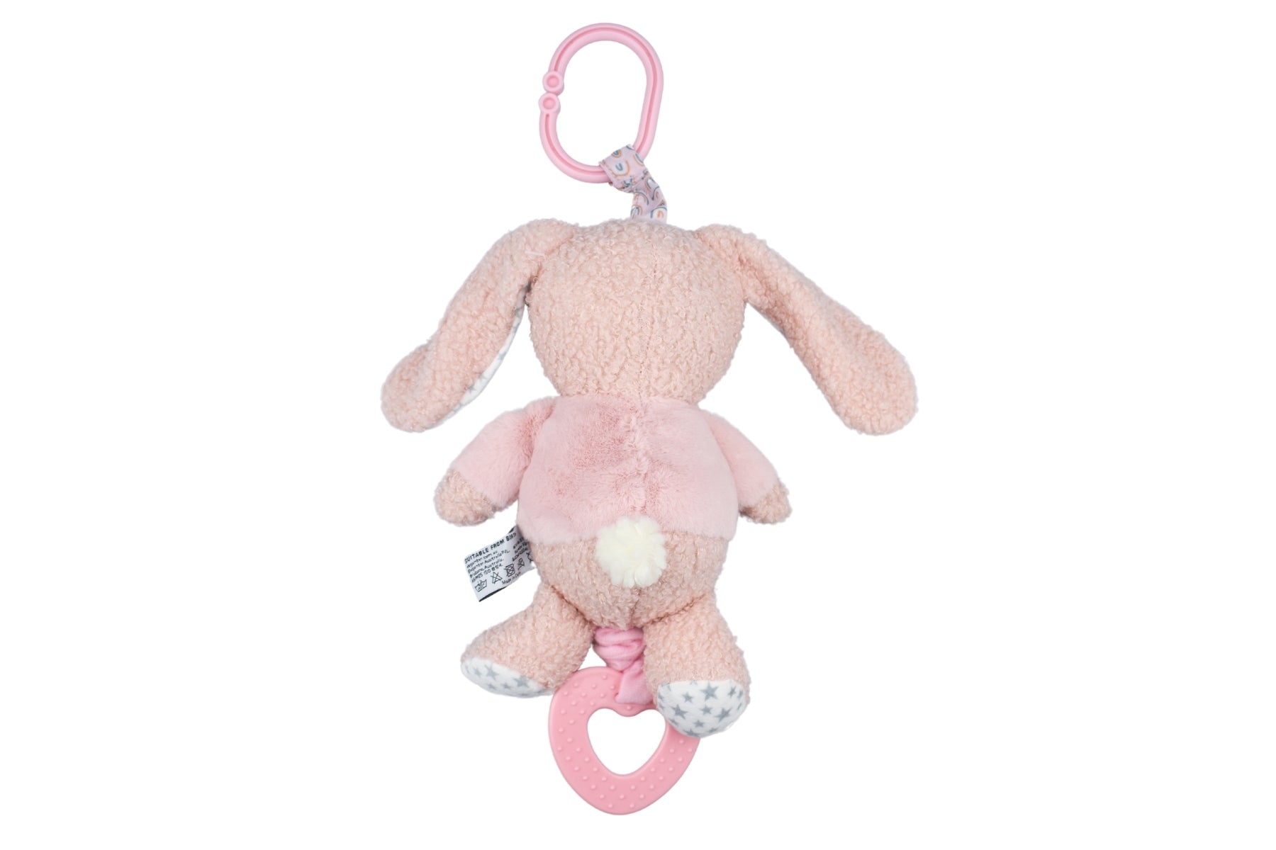 Berry Bunny Jiggler Teether Pram Toy | Soft, sensory toy for infants, perfect for soothing and play.