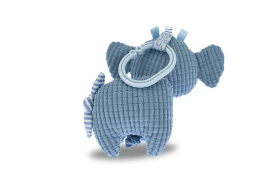 Vibrating elephant plush toy for babies & toddlers, a comforting snuggle buddy at home.