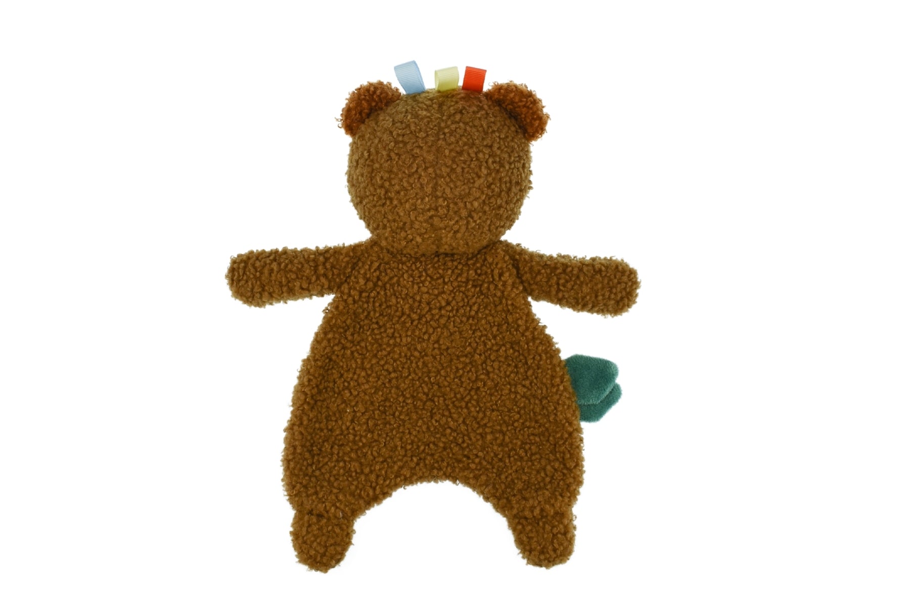 Maple bear baby snuggler with teether for cuddles and comfort at home.