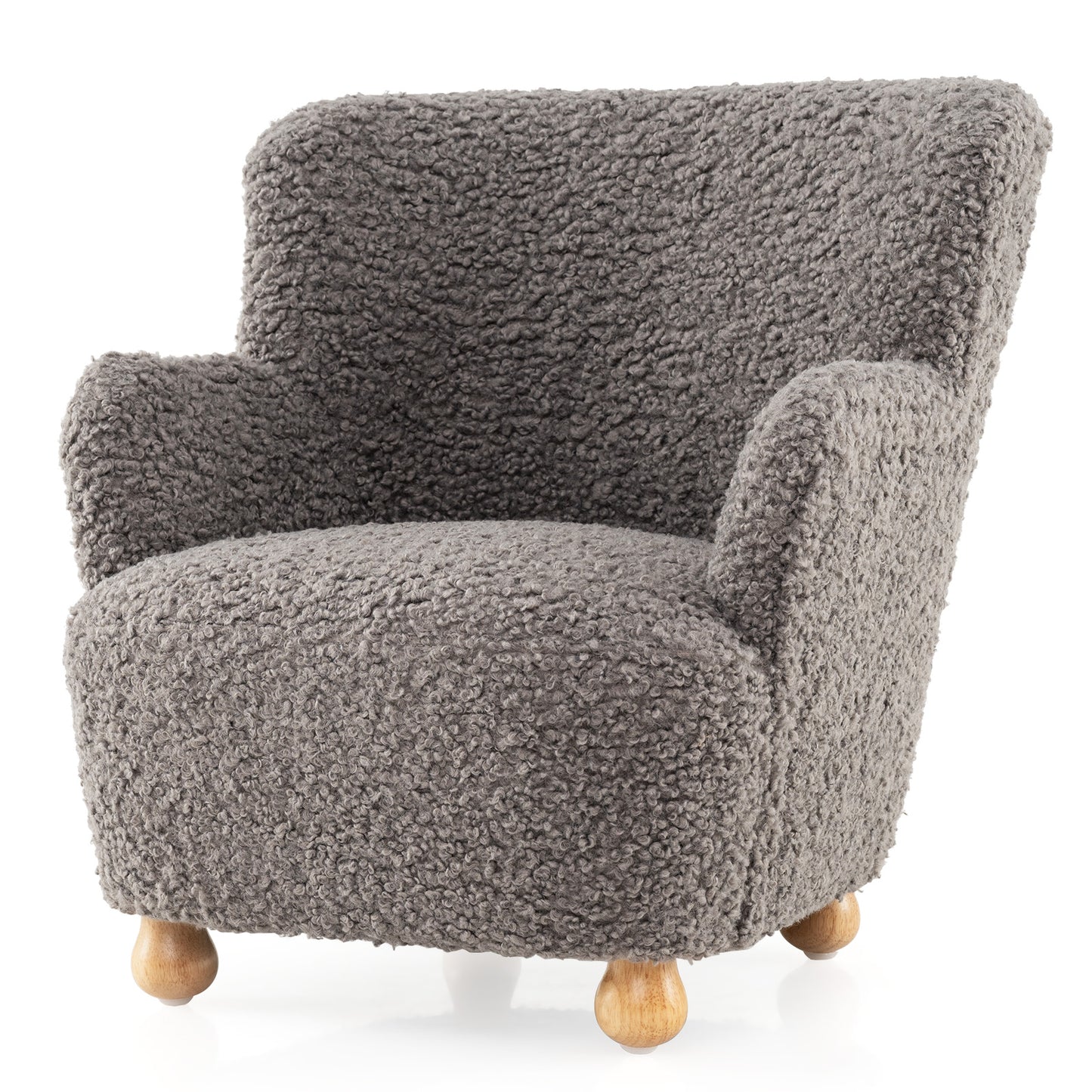 Grey Sherpa Toddler Armchair | Rubber Wood Legs | Ages 3+