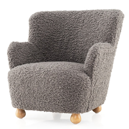 Grey Sherpa Toddler Armchair | Rubber Wood Legs | Ages 3+