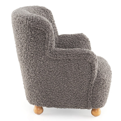 Grey Sherpa Toddler Armchair | Rubber Wood Legs | Ages 3+