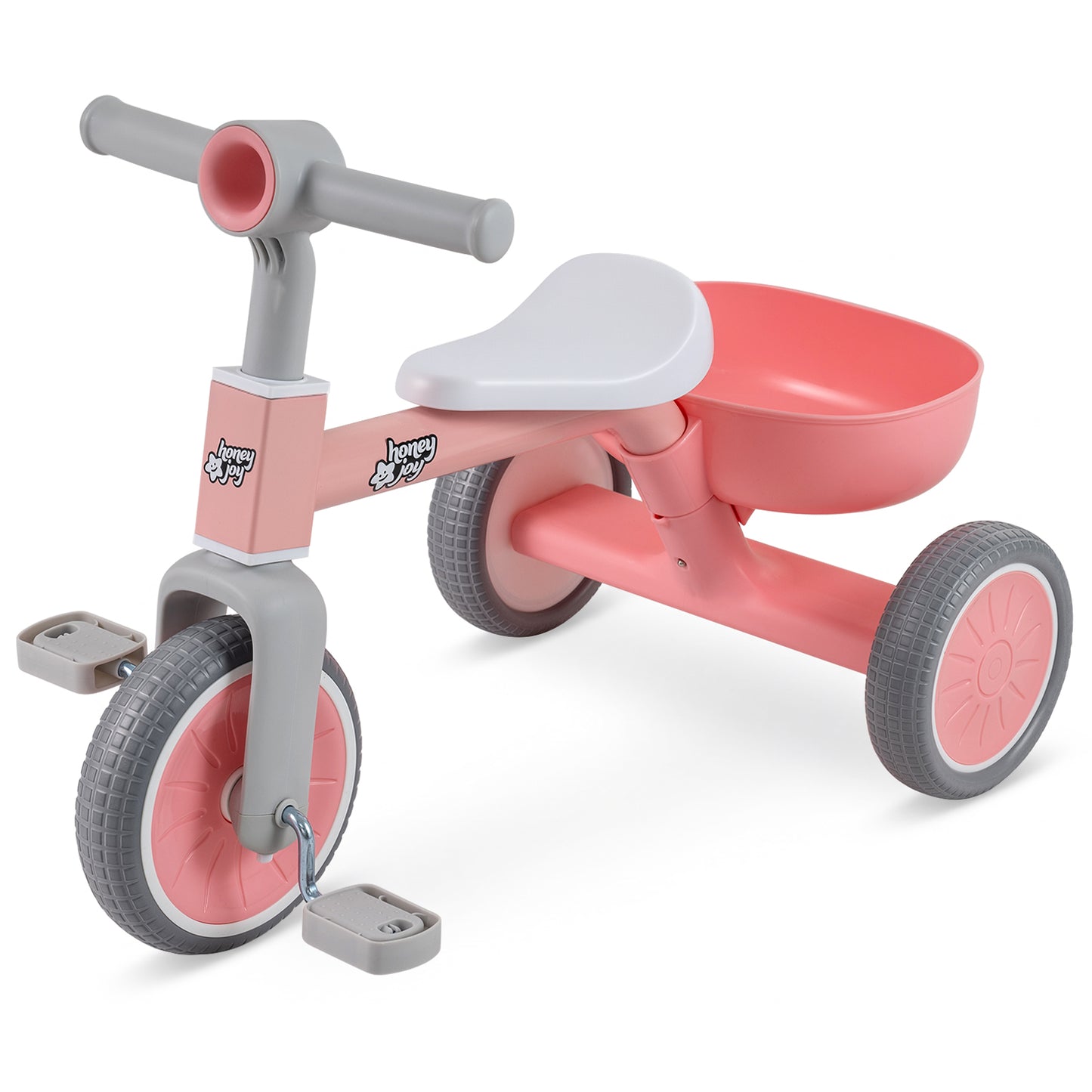 Pink Kids Tricycle | Convertible Balance Bike with Removable Pedals