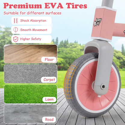 Pink Kids Tricycle | Convertible Balance Bike with Removable Pedals