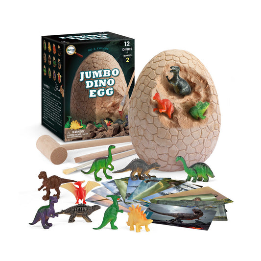 Kaper Kidz Jumbo Dino Egg Excavation Set | 14 surprises for engaging, educational play at home.