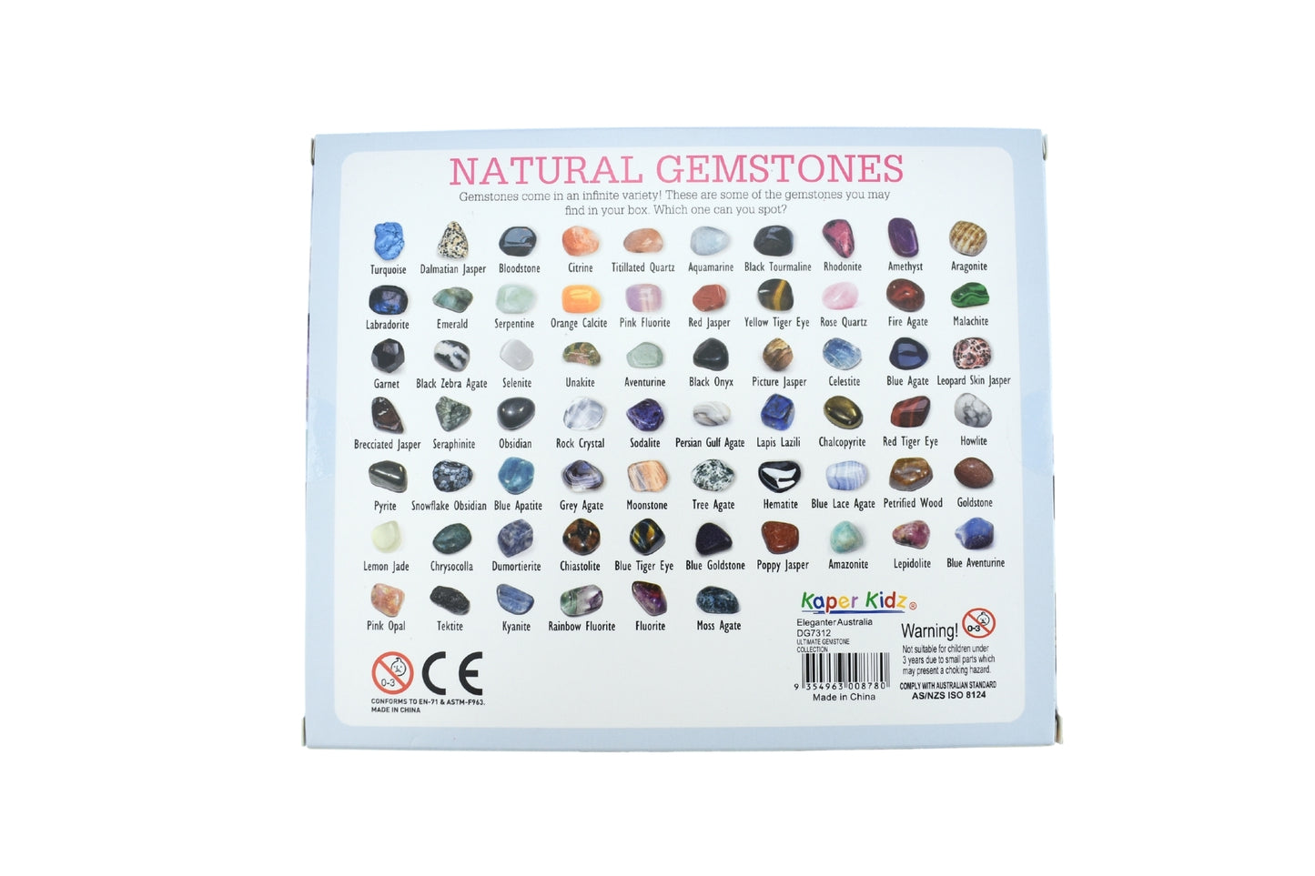 Kaper Kidz 48 Piece Gemstone Collection for creative play and learning at home.