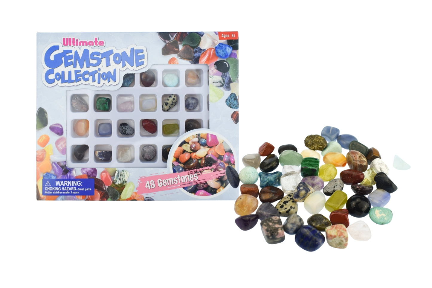 Kaper Kidz Ultimate Gemstone Collection - 48 piece set for interactive kids crafting fun.