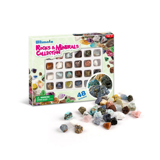 Kaper Kidz 48 Piece Rocks & Minerals Box - Educational geological collection for kids.