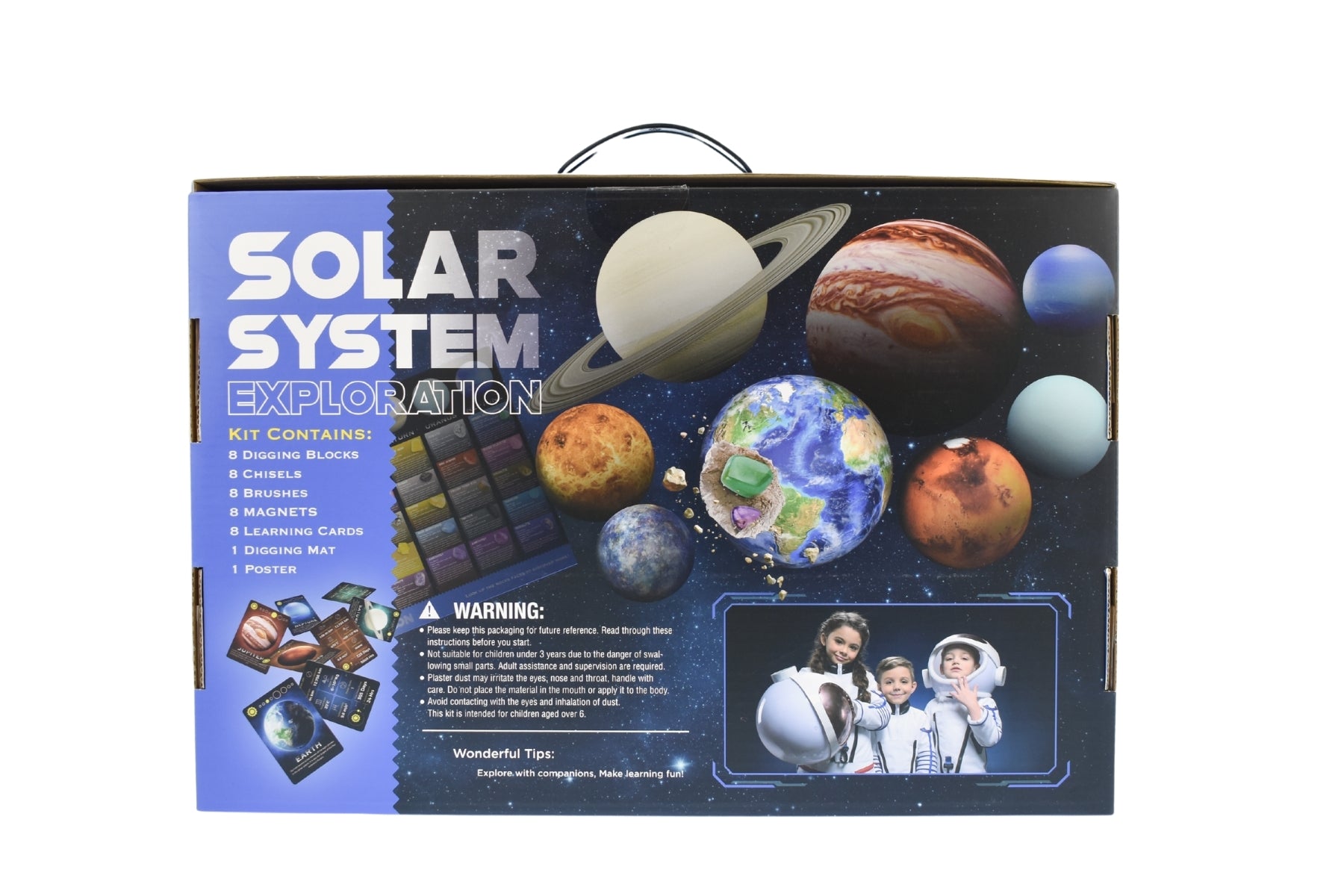 Kaper Kidz Solar System Dig Kit with 8 Planets and 40 Gems for educational play at home.