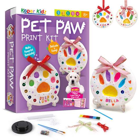 Colorful Pet Paw Print Craft Kit for Kids 8+, ideal for creative home projects