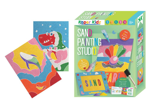 Kaper Kidz Sand Painting Studio Kit - Engaging craft set for kids to create colorful sand art.