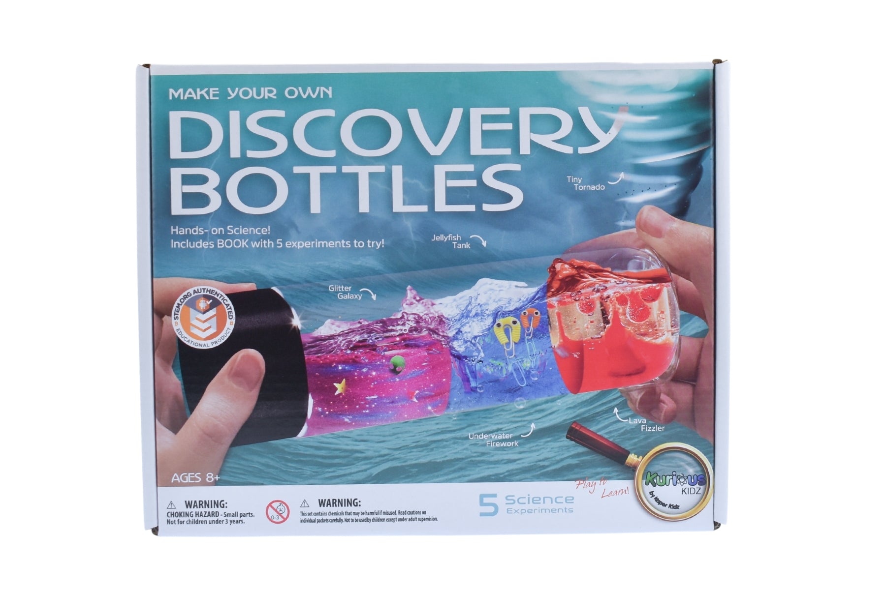 Kaper Kidz 5 in 1 Discovery Bottle Science Kit, engaging hands-on learning experience for kids.