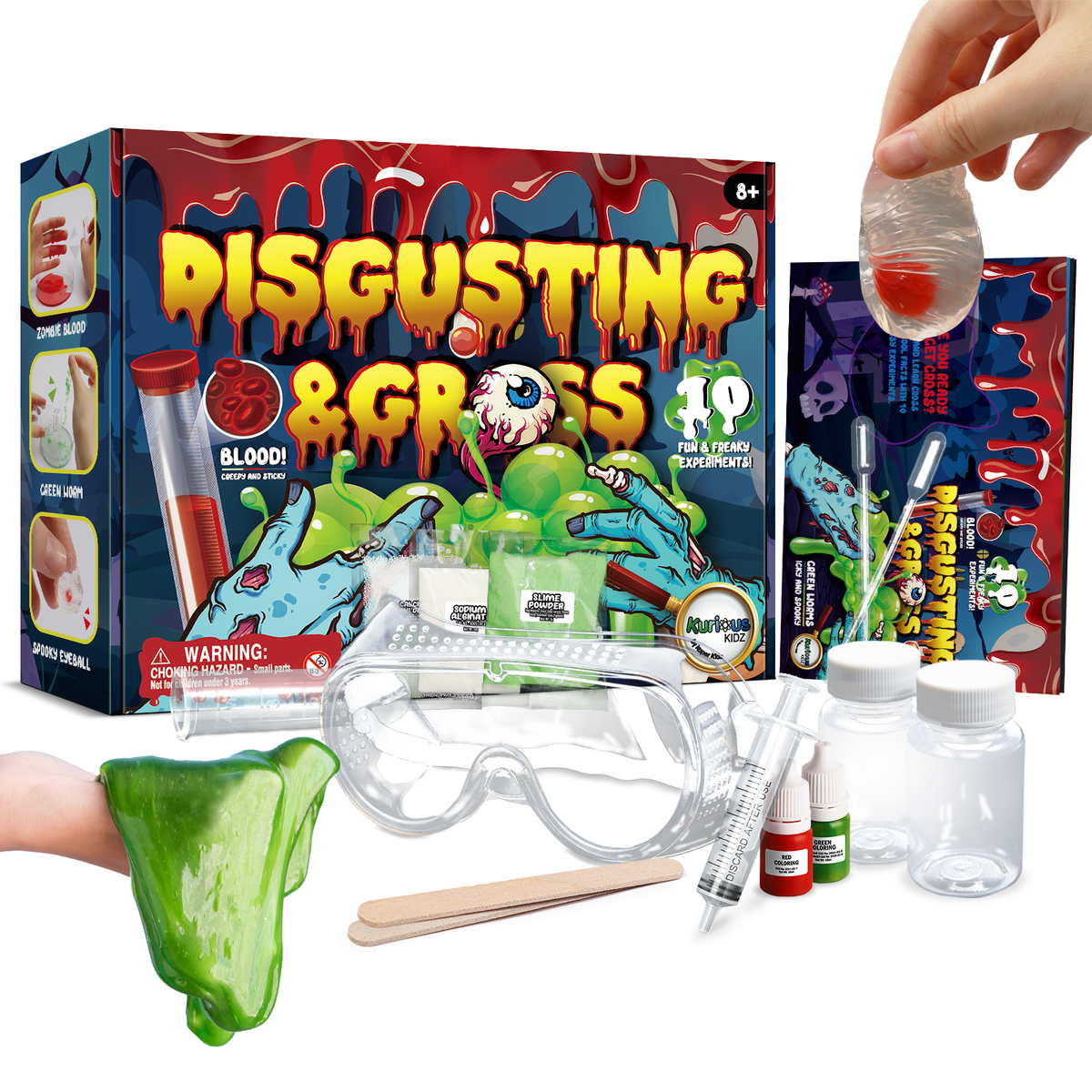 Exciting Kaper Kidz Disgusting & Gross Science Kit, perfect for 10 home experiments.