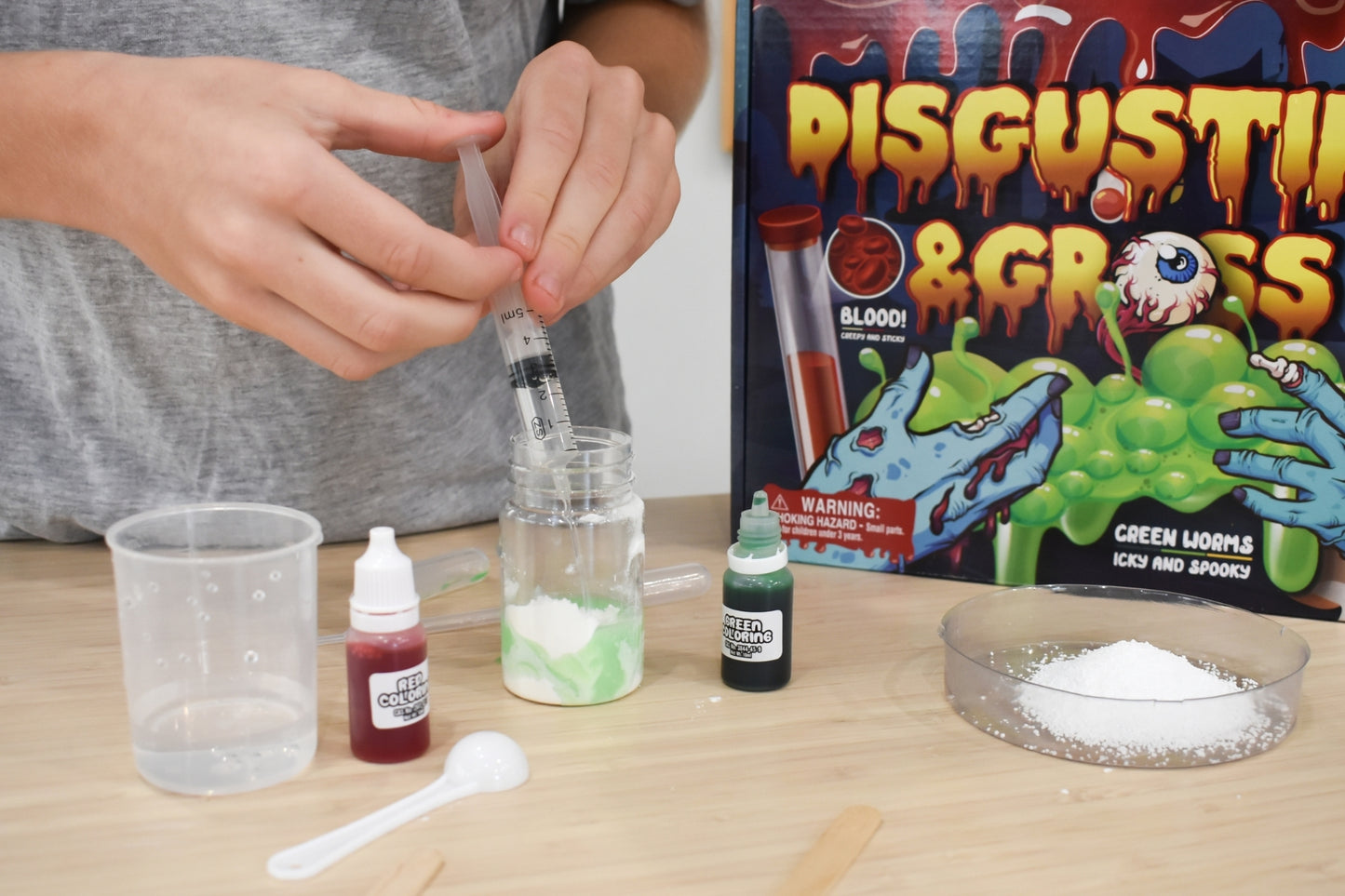 Kaper Kidz Disgusting & Gross Science Kit for 10 home experiments, engaging kids in STEM learning.