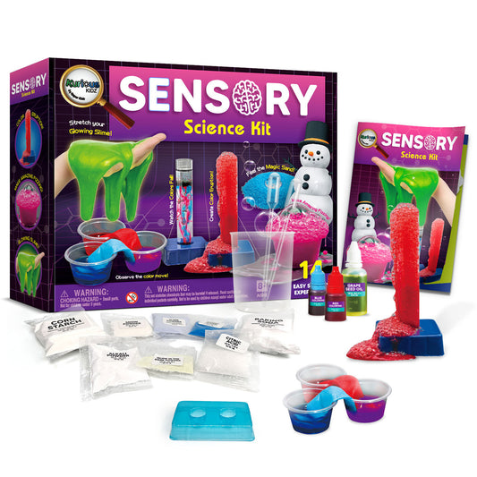 Kurious Kidz 15 Experiment Sensory Science Kit for Ages 8+, fun and educational home kit