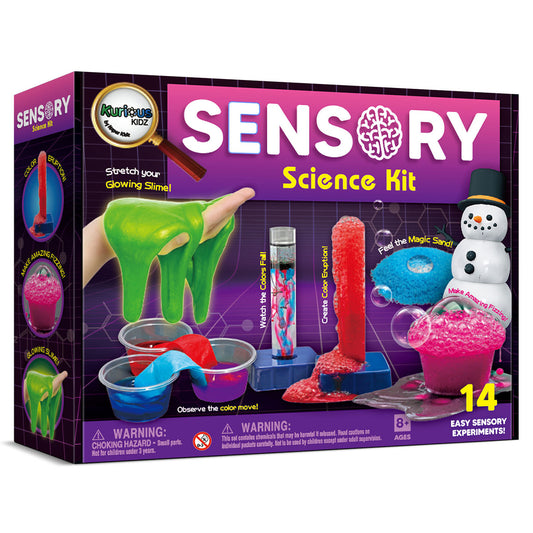 Kurious Kidz 15 Experiment Sensory Science Kit for Ages 8+. Interactive STEM learning at home.