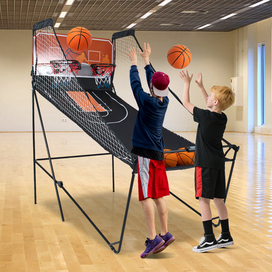 Dual Shot Arcade Basketball Game with LED Electronic Scoreboard and 8 Game Modes