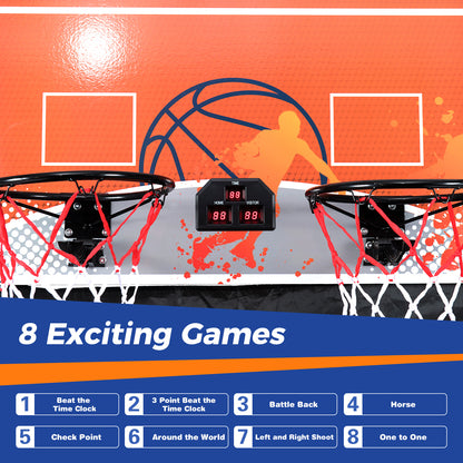 Dual Shot Black Orange Basketball Arcade | LED Scoreboard 8 Modes
