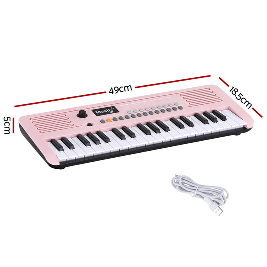 Alpha 37-Key Digital Piano Keyboard for Kids Beginners Electronic Keyboard Piano Gift Pink