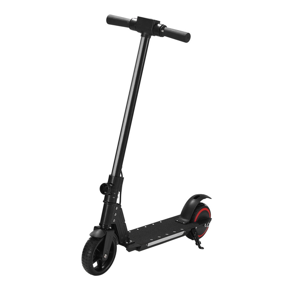 Kids electric scooter with LED lights, foldable design, reaches 16km/h for fun home rides.