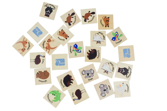 Bush Buddies Wooden Memory Game | 24 Colorful Australian Animals