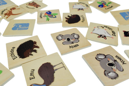 Bush Buddies Wooden Memory Game | 24 Colorful Australian Animals