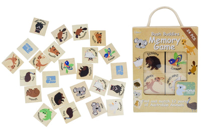 Bush Buddies Wooden Memory Game | 24 Colorful Australian Animals