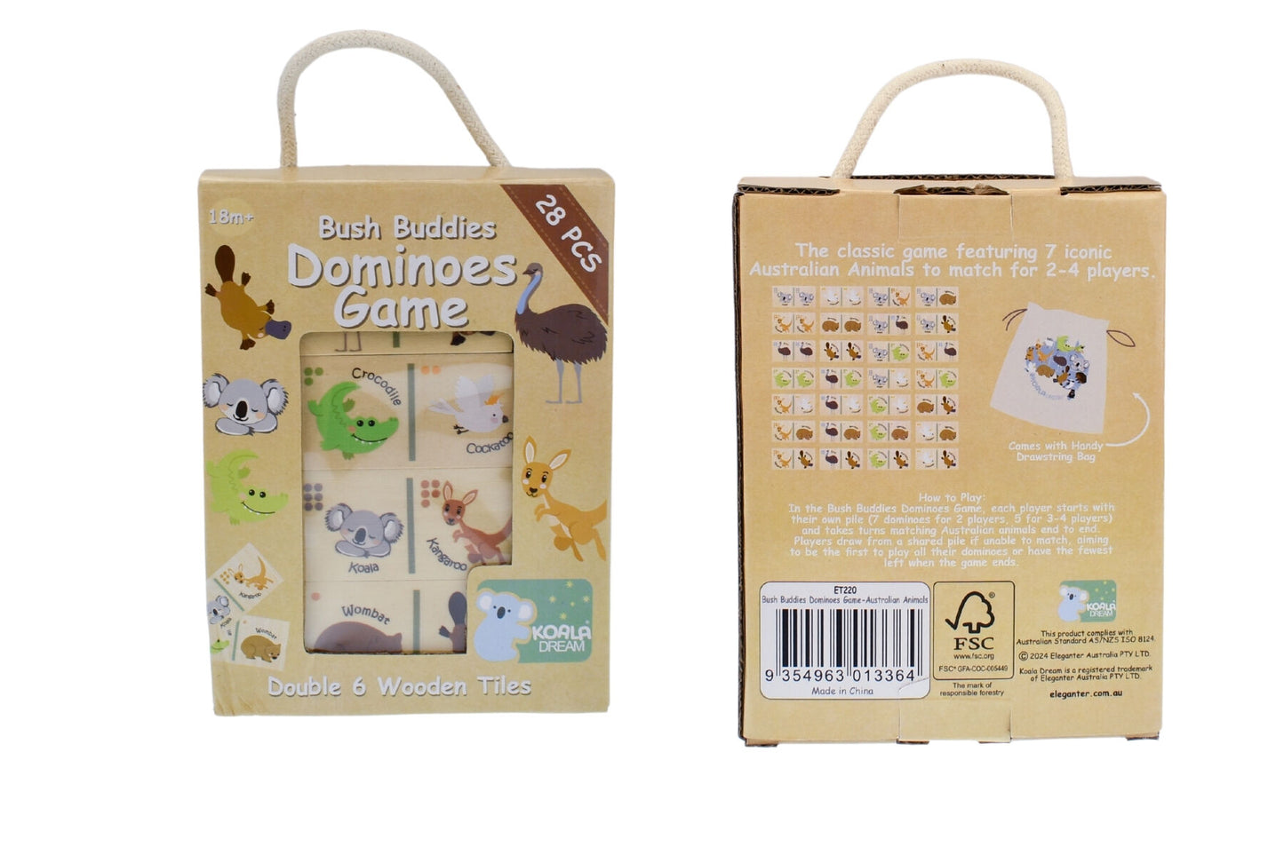 Bush Buddies Wooden Animal Dominoes | Australian Wildlife Game