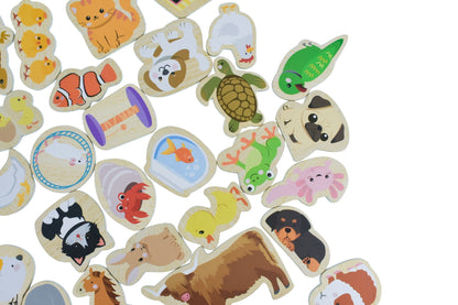 Colorful Pet Magnets 30 Pcs | Fridge Friends Animal Set