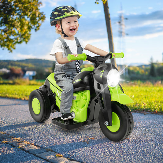 Costway Electric Kid Ride on Motorcycle with Bubble Maker and Music Button-Green