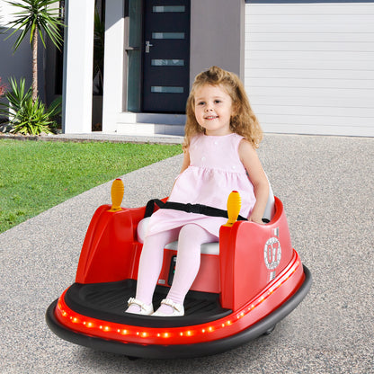 12V Kids Electric Bumper Car Red | Flashing Lights Remote Control