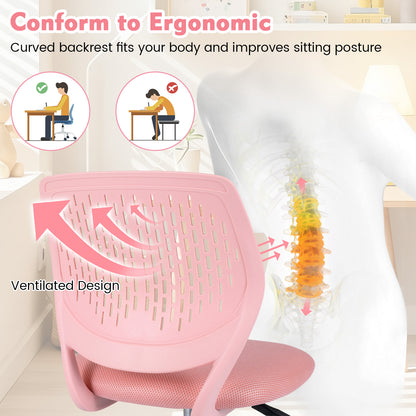 Light Pink Kids Ergonomic Desk Chair | Adjustable Height
