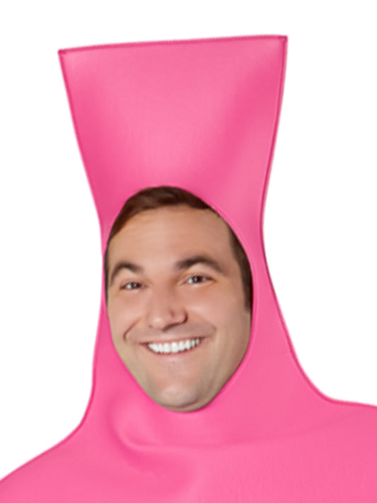 Whoopee cushion costume in playful pink color, one size for entertaining kids at home.