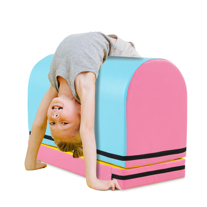Light Blue Gymnastics Vaulting Box | Detachable Tumbling Mat