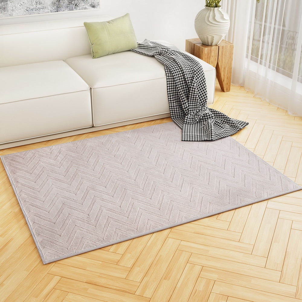 Colorful microfiber kids area rug, 120x160cm, featuring playful ripple pattern for bedroom or playroom.